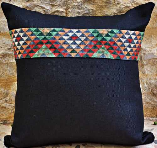 Hand-Embroidered Oriental Cushion Cover