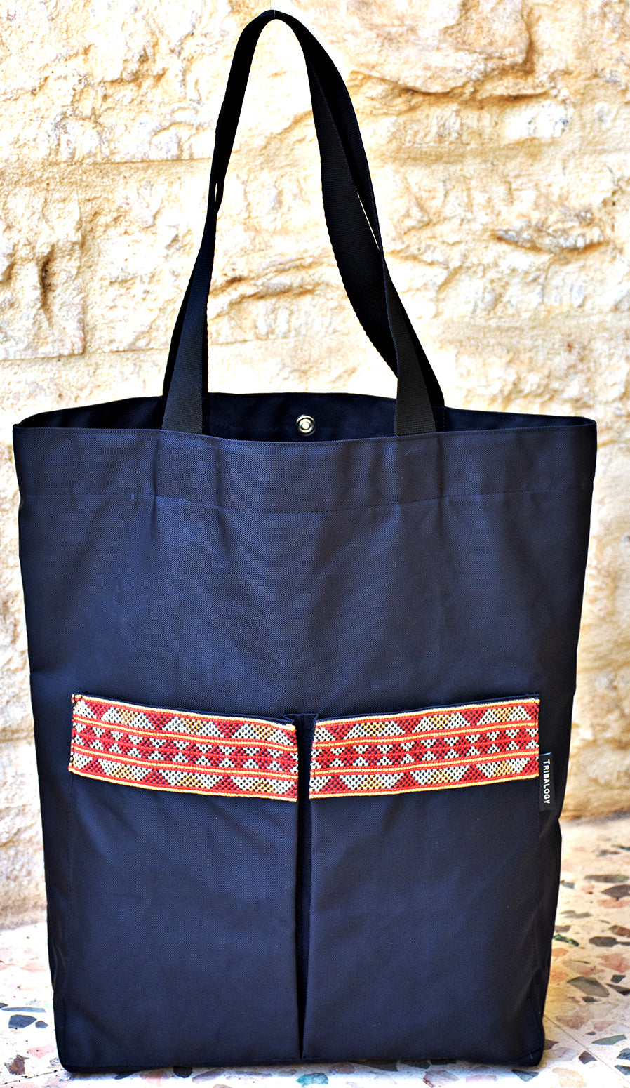 Waterproof Shopping Bag with Handmade Embroidery