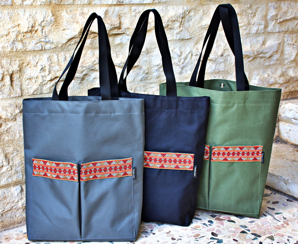Waterproof Shopping Bag with Handmade Embroidery