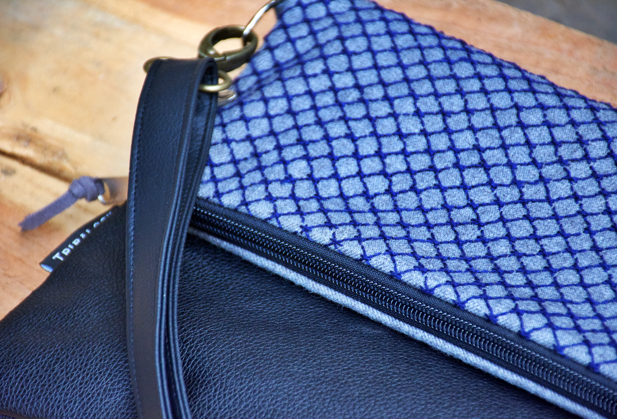 Handmade Sashiko-Inspired 2-Way Bag