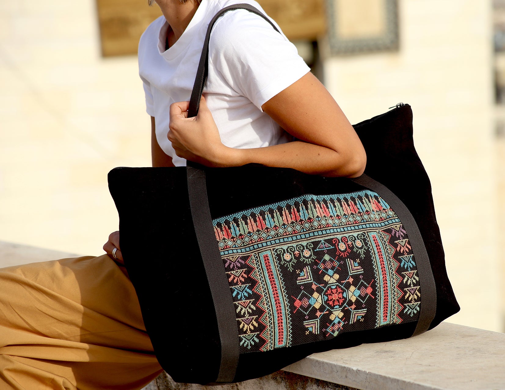 Modern Handmade Embroidered Travel Bag