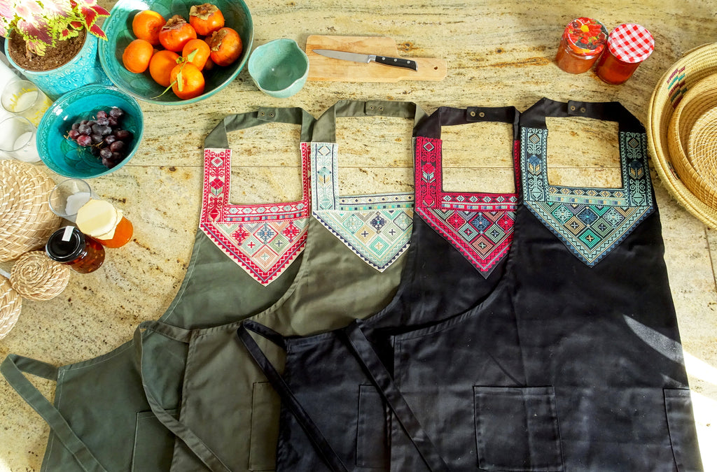 Handmade Palestinian Tatreez Embroidered Apron